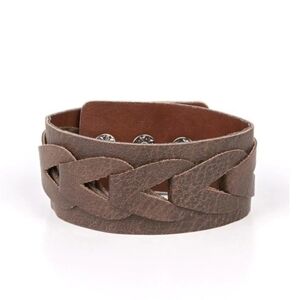 Horse and Carriage Brown Urban Bracelet Paparazzi Rustic Brown Leather